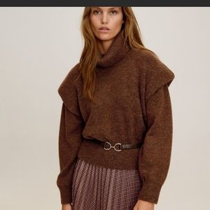 NWOT Mango Padded shoulder sweater